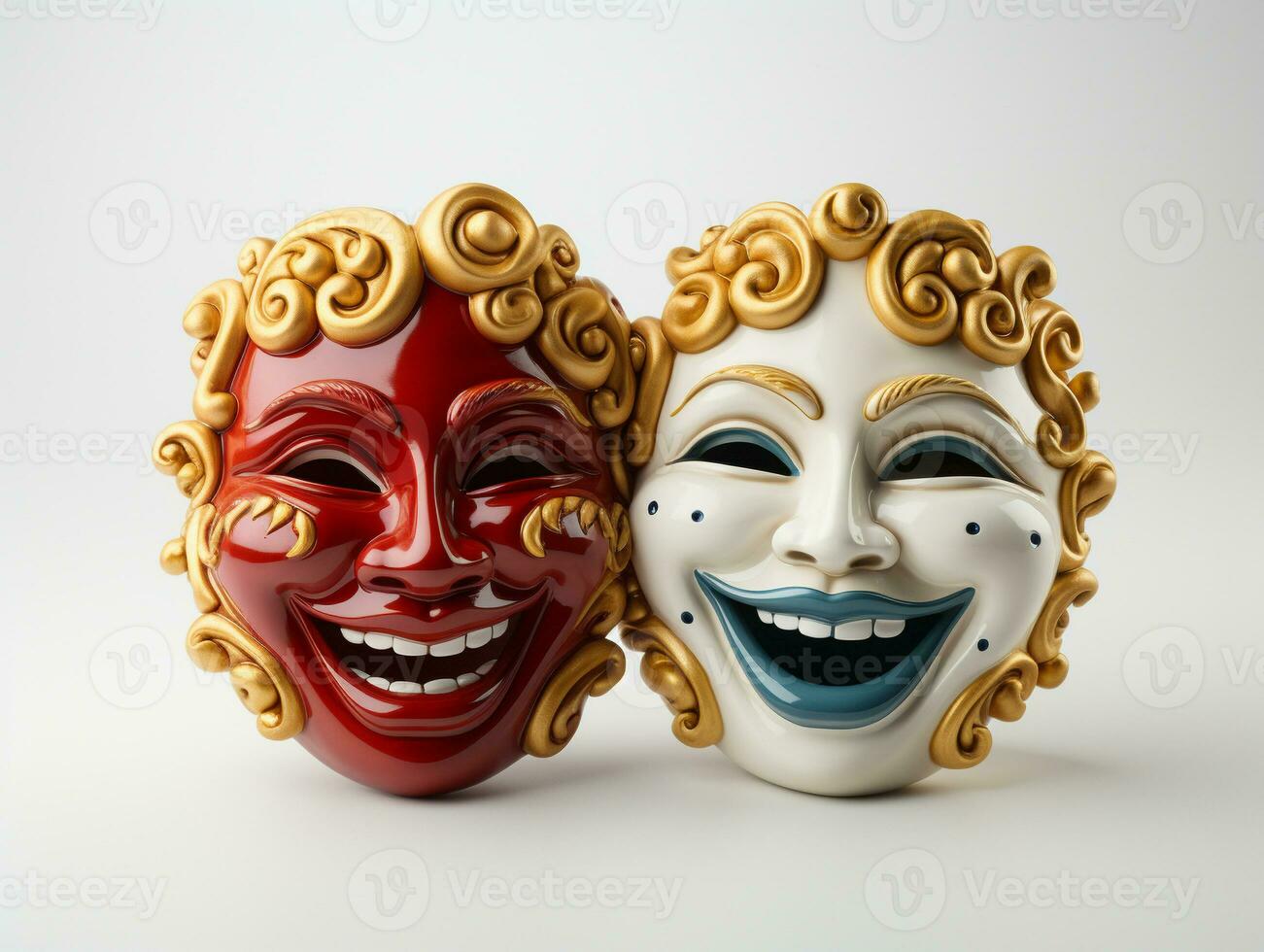 Ai Generated theater masks photo