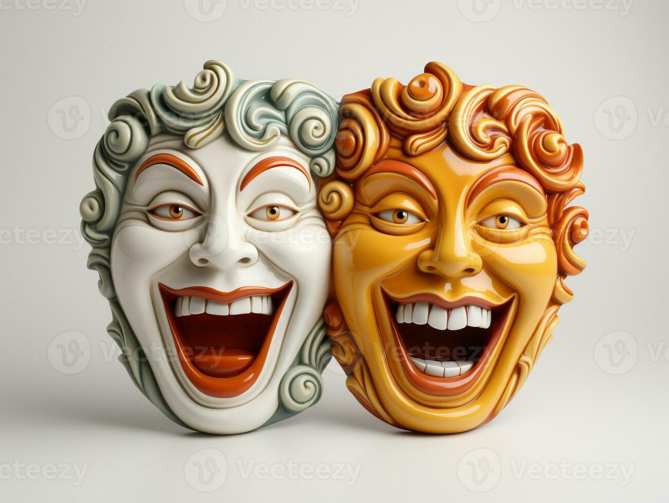 Ai Generated theater masks photo