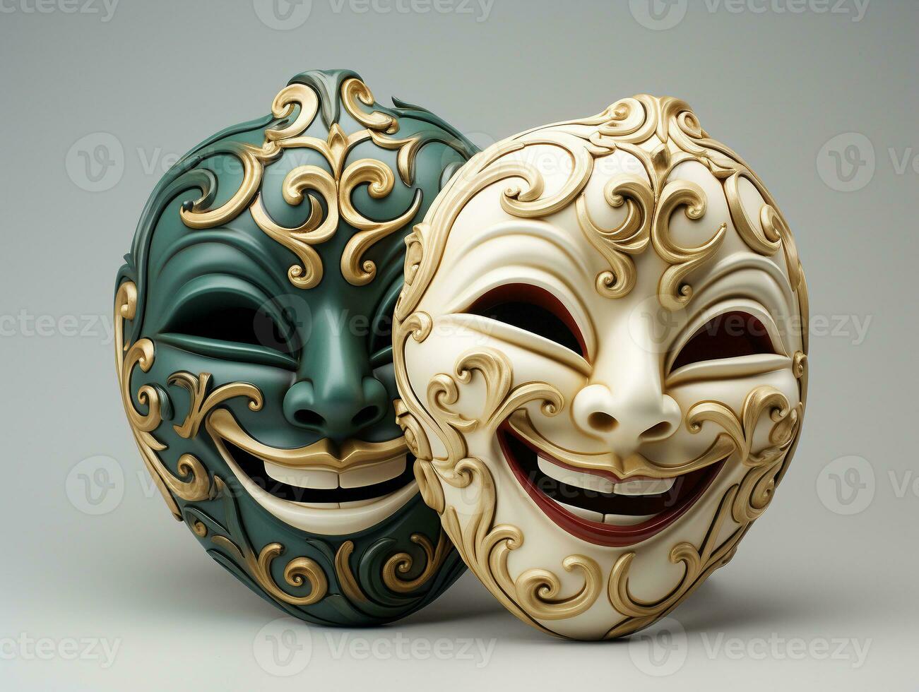 Ai Generated theater masks photo
