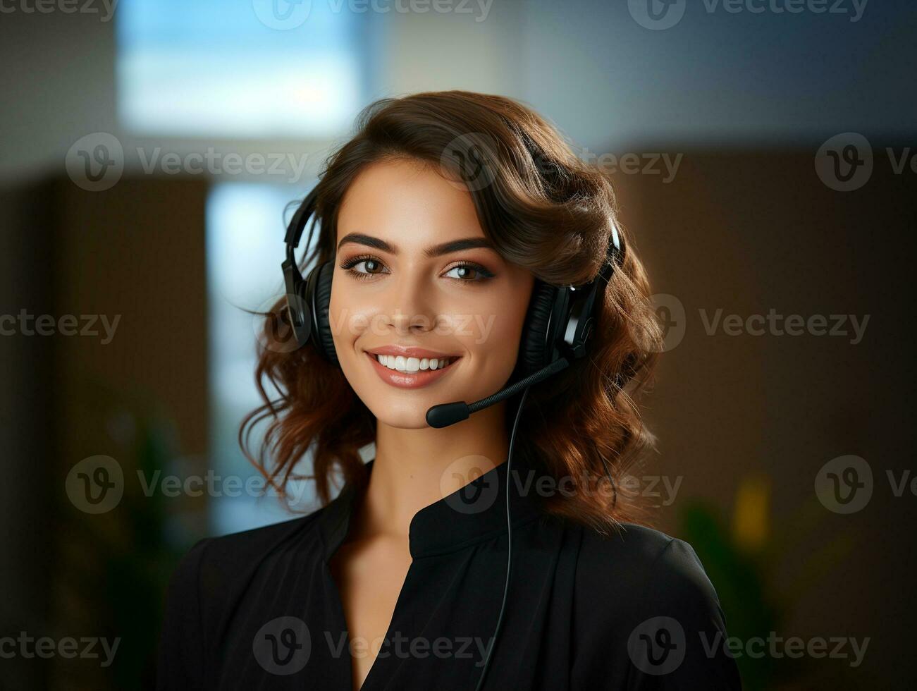 Ai Generated Call center woman photo