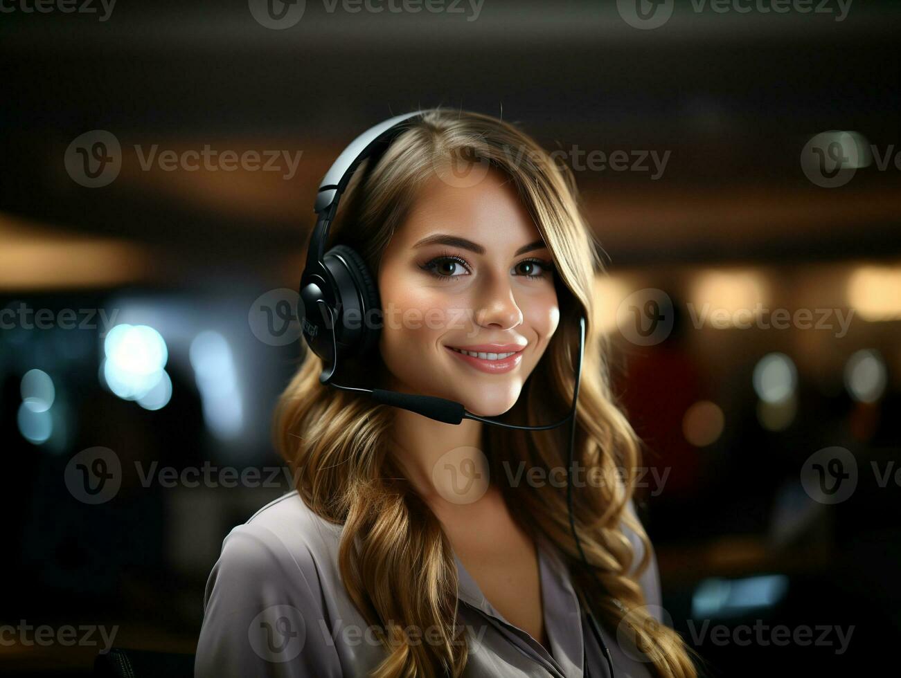 Ai Generated Call center woman photo