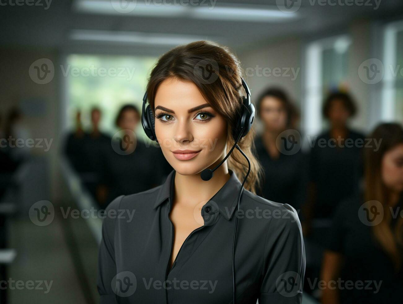 Ai Generated Call center woman photo
