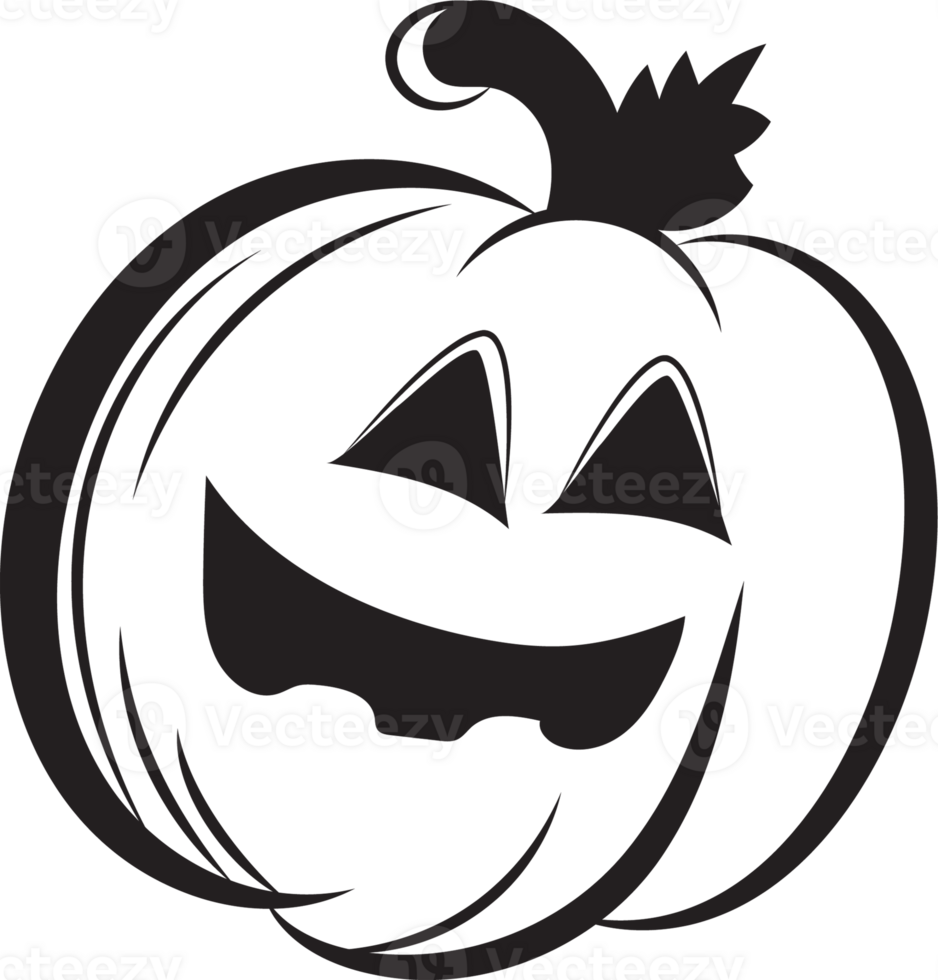 Jack o lantern pumpkin outline Halloween decoration element, PNG file no background