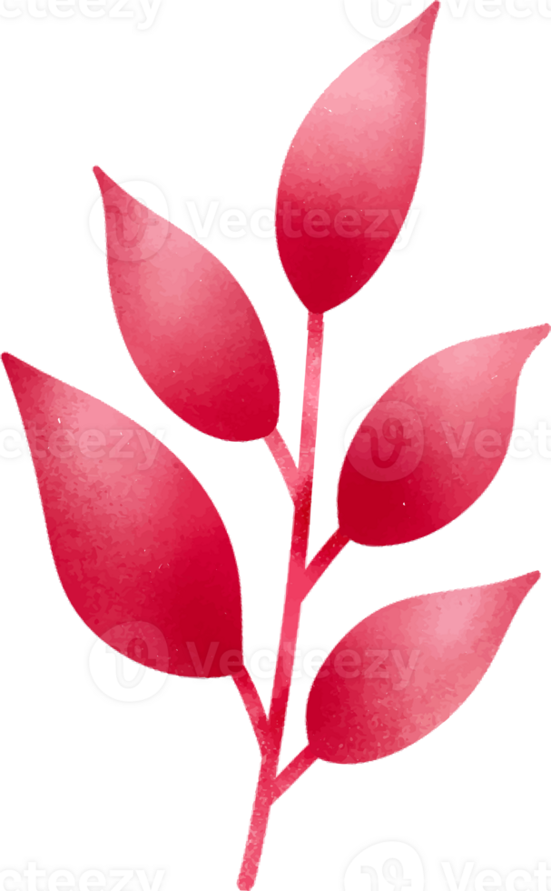 rosado rojo acuarela botánico rama hojas, png archivo No antecedentes