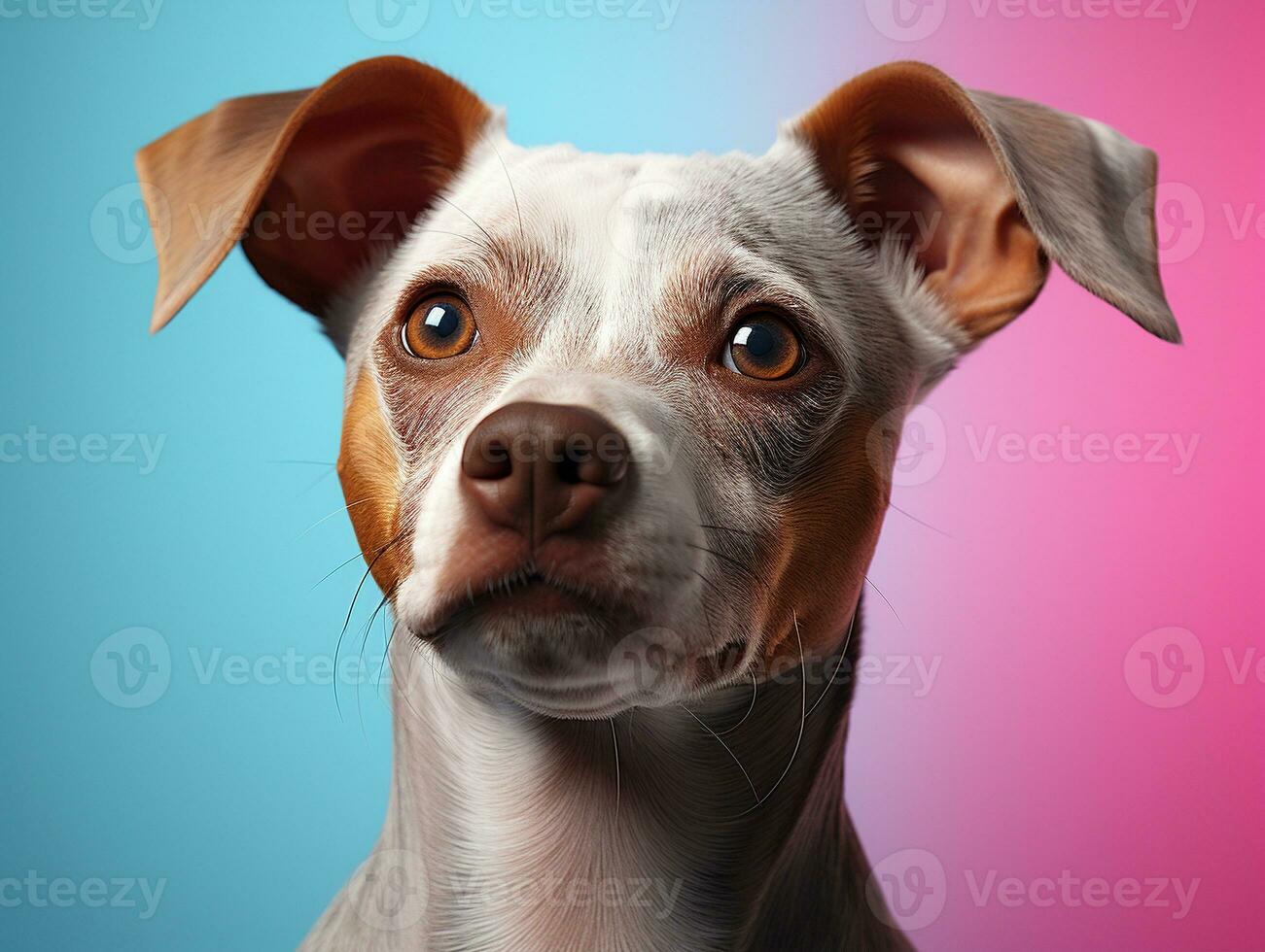 Ai Generated Cute dog with colorful background photo