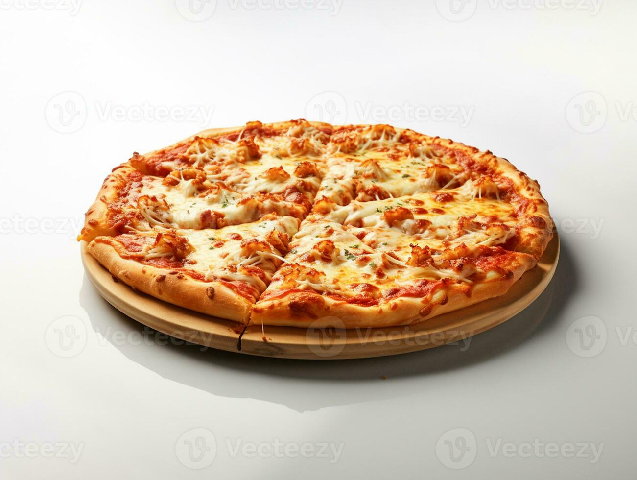 AI Generated decious Italian pizza fastfood photo white background