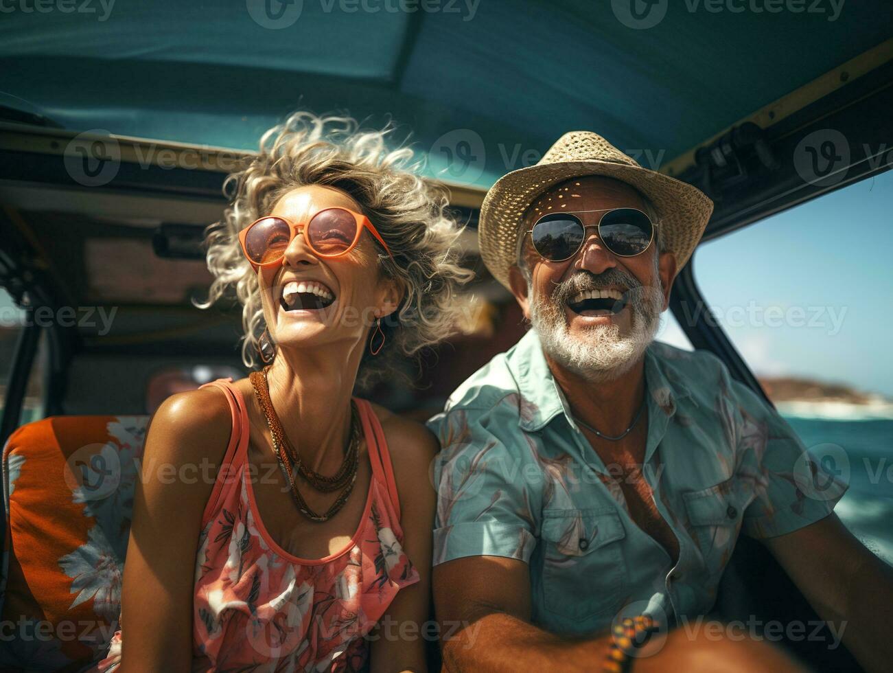 Ai Generated Happy retired couple summer photo