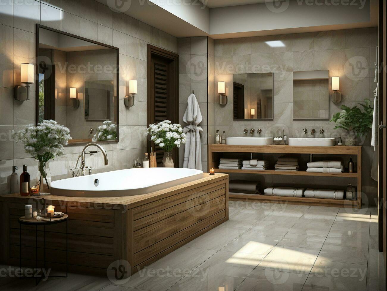 Ai Generated Modern bathroom architectural photo