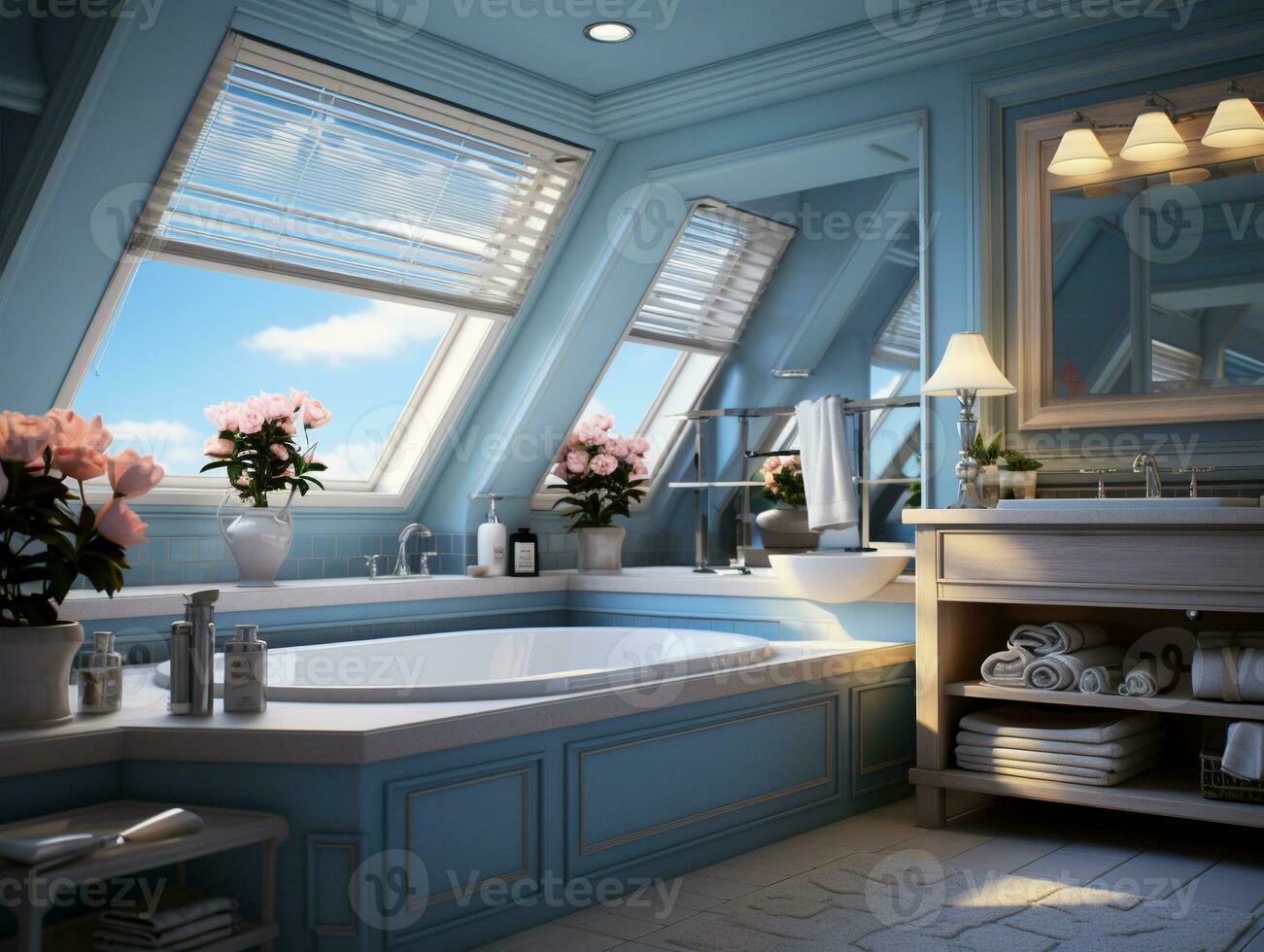 Ai Generated Modern bathroom architectural photo