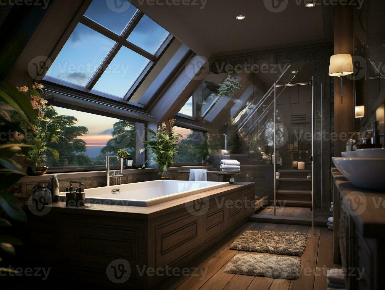 Ai Generated Modern bathroom architectural photo