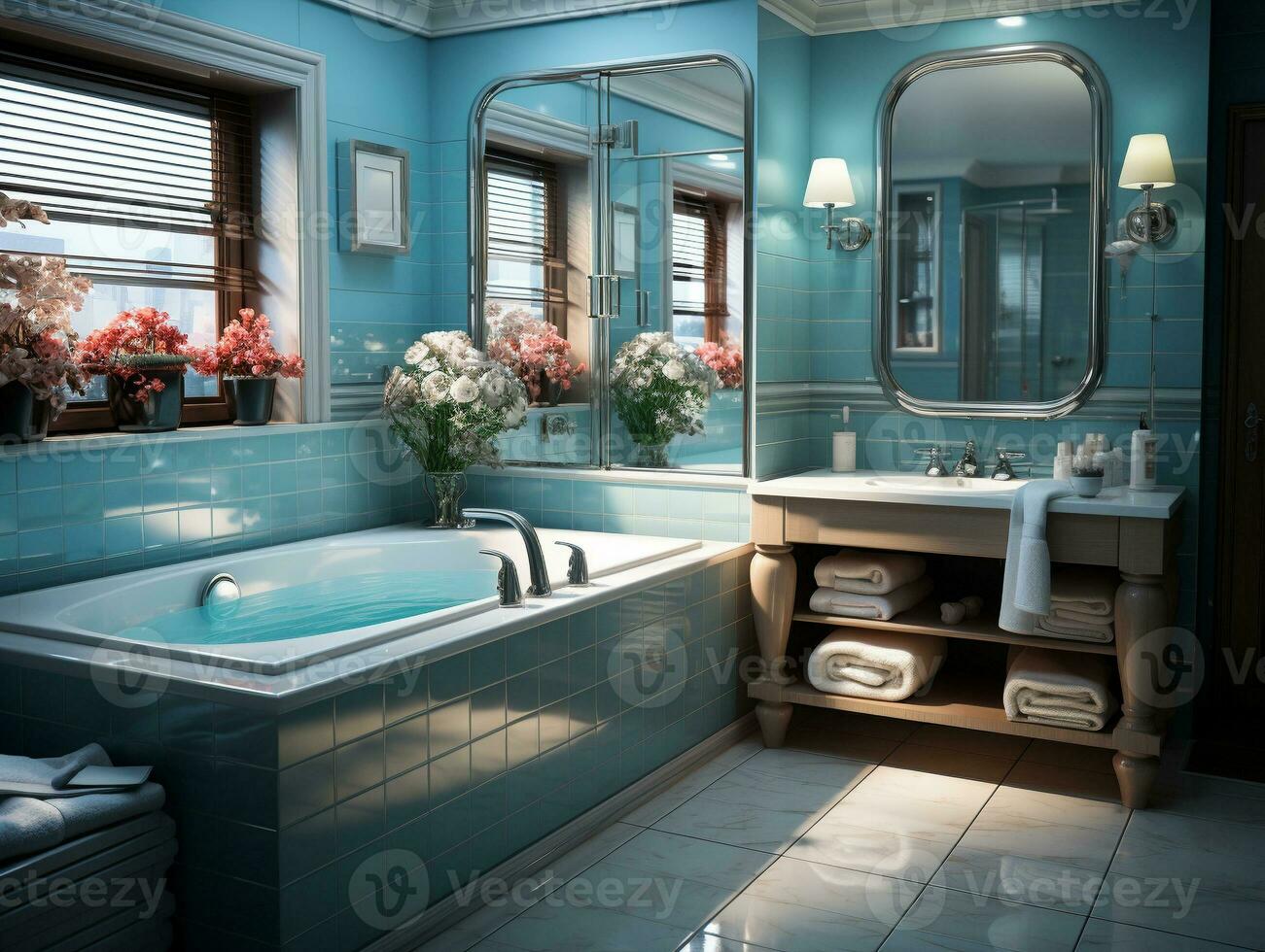 ai generado moderno baño arquitectónico foto