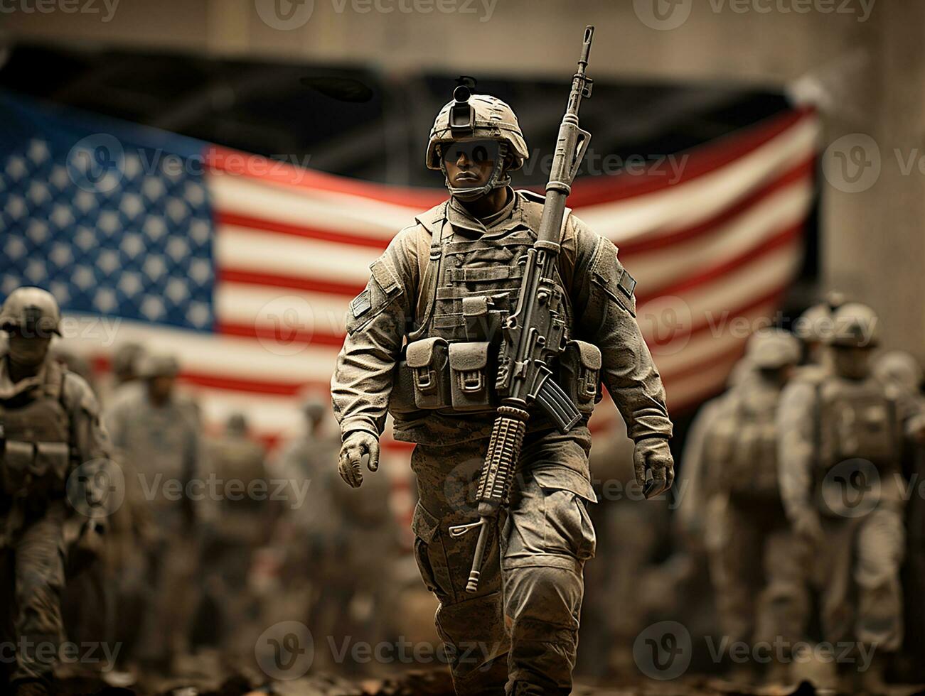 Ai Generated USA American military army photo