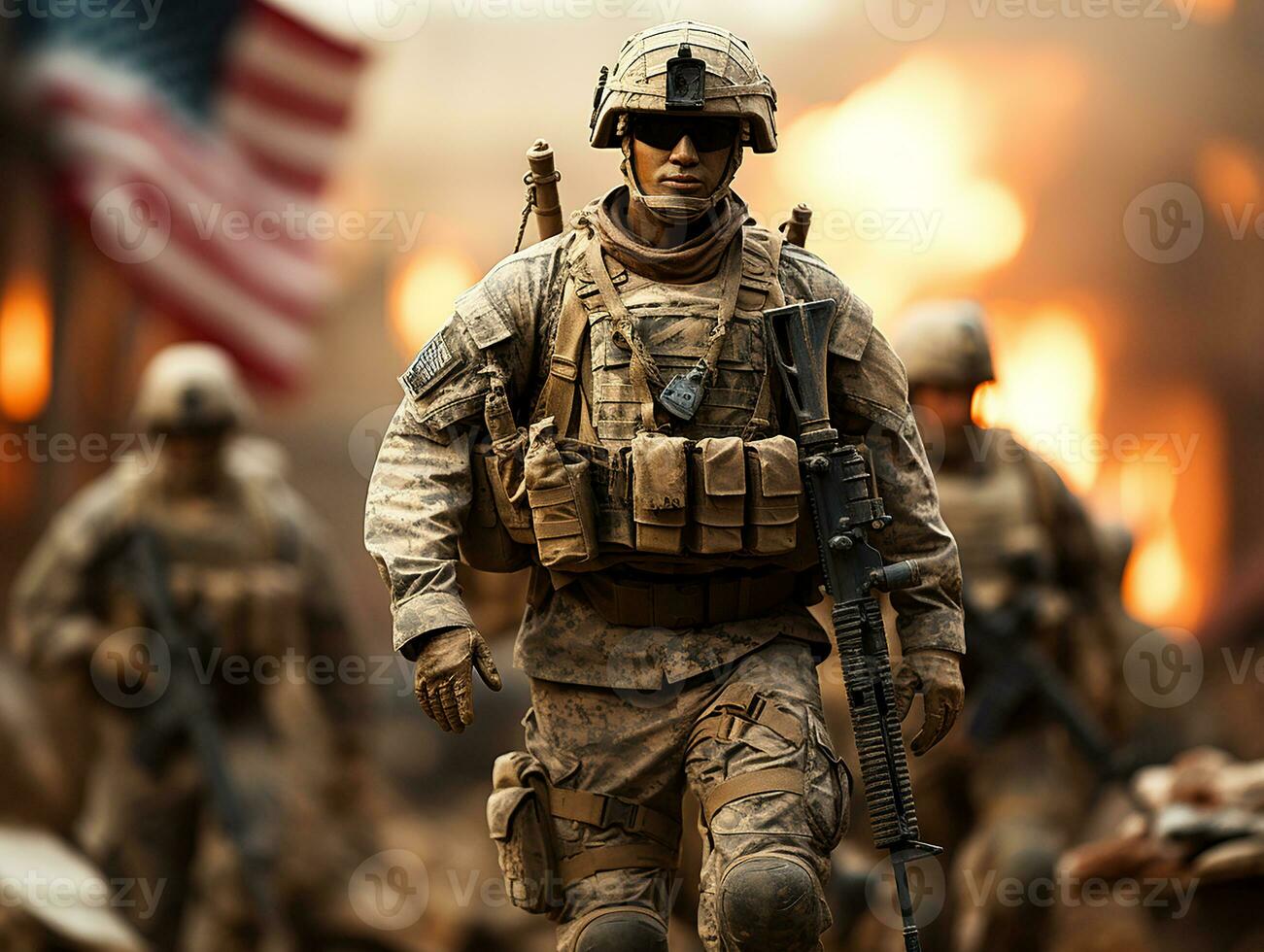 Ai Generated USA American military army photo