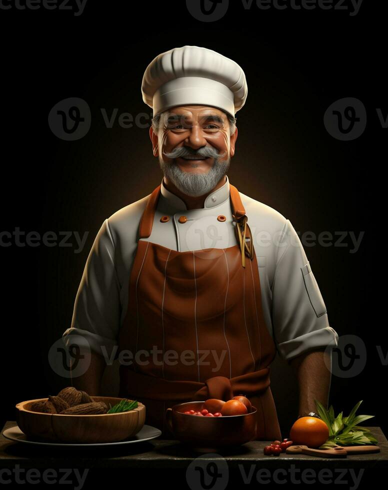 Ai Generated Professional restaurant chef photo