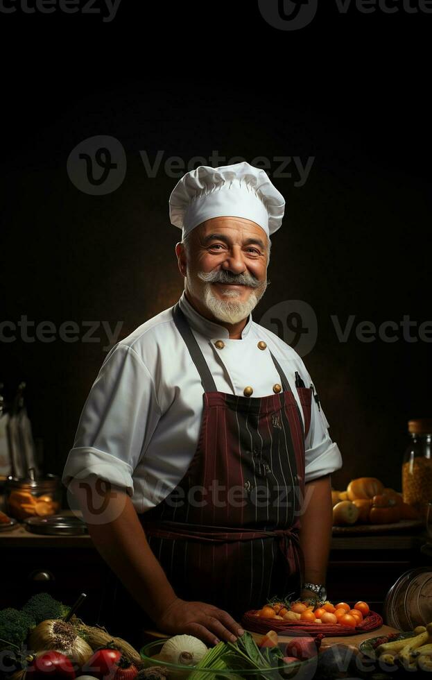 ai generado profesional restaurante cocinero foto