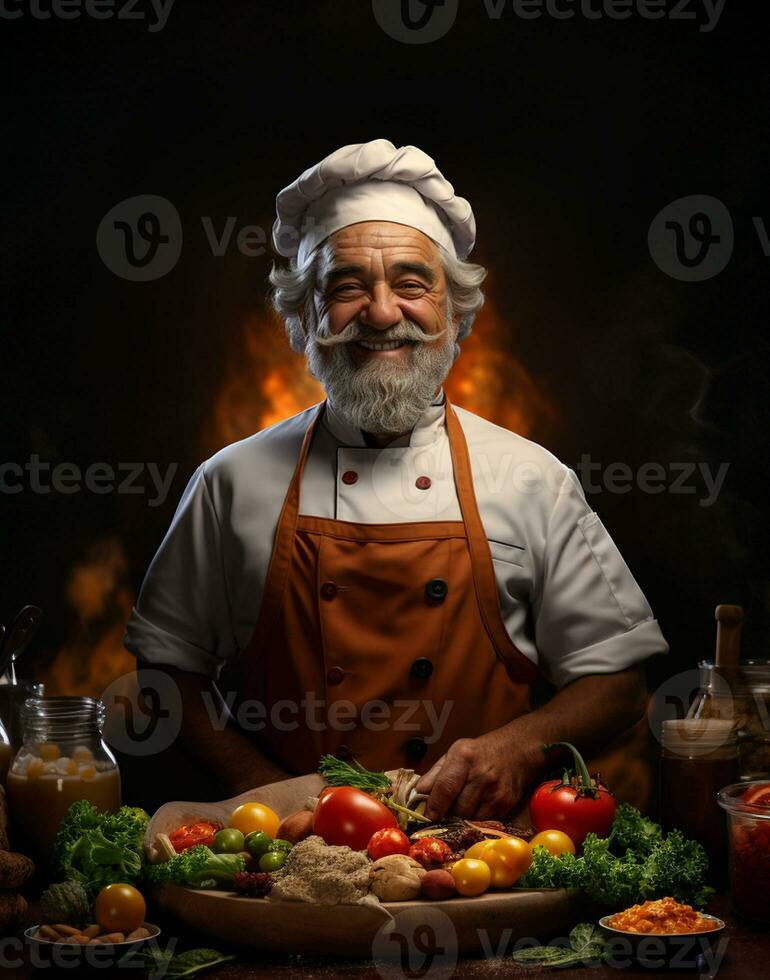 Ai Generated Professional restaurant chef photo