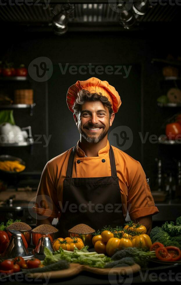 Ai Generated Professional restaurant chef photo