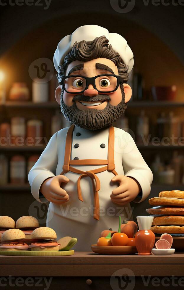 Ai Generated Professional restaurant chef photo