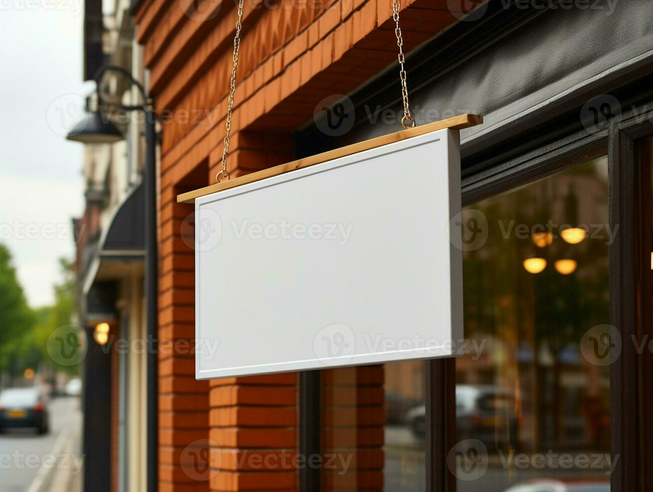 AI Generated A blank shop sign photo