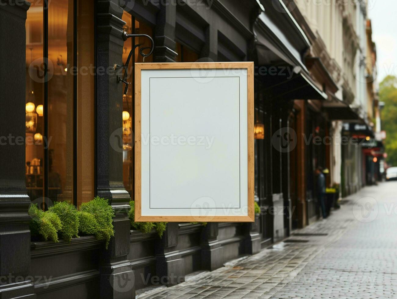 AI Generated A blank shop sign photo