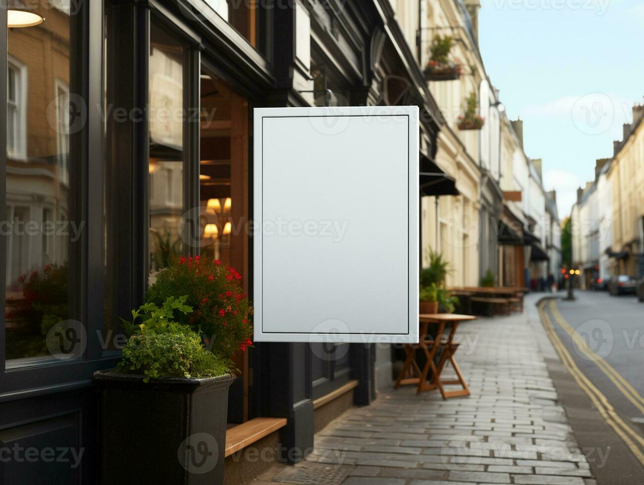 AI Generated A blank shop sign photo