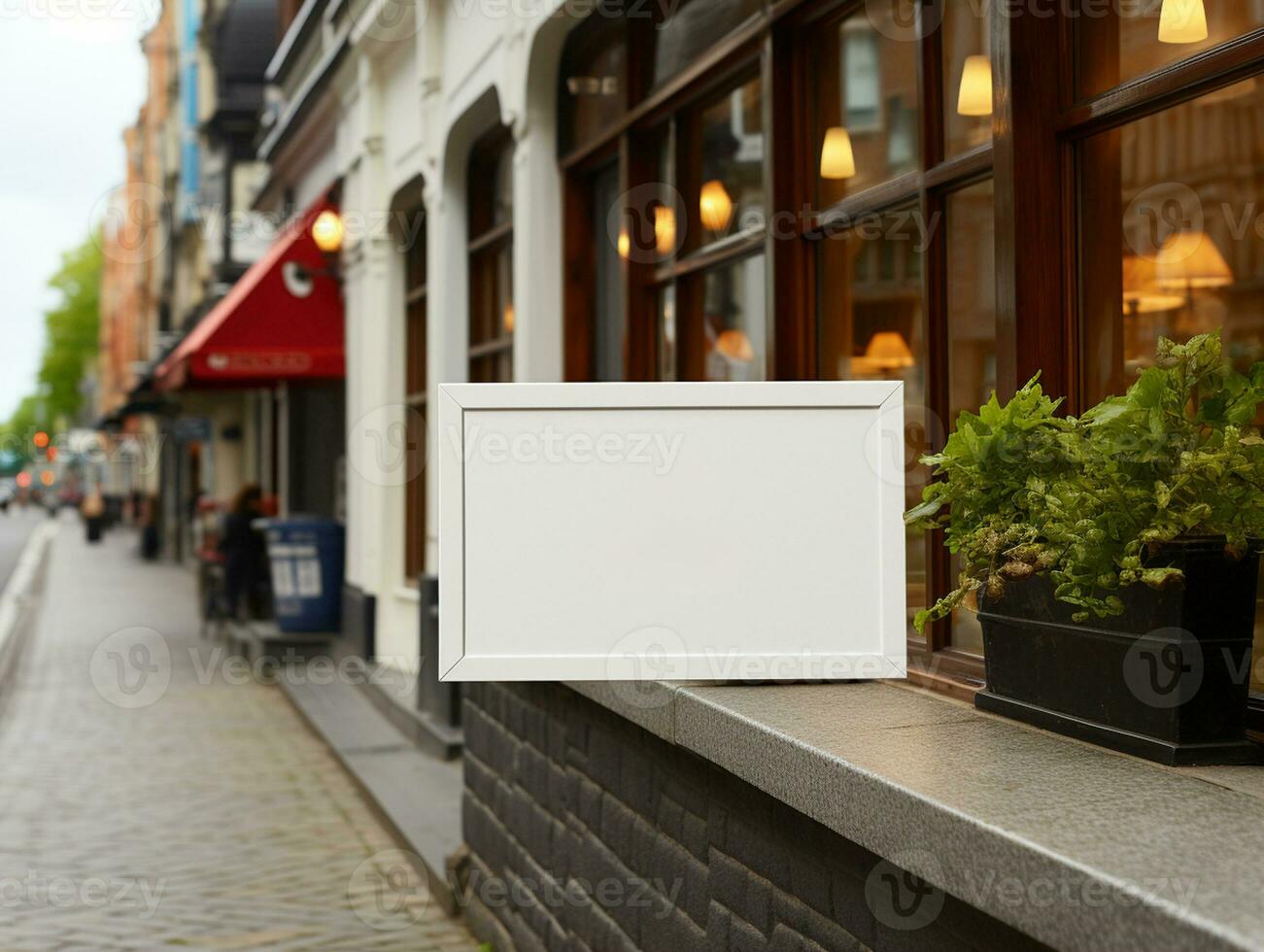 AI Generated A blank shop sign photo