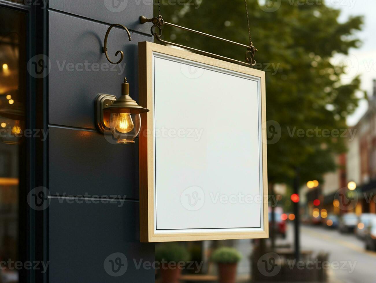 AI Generated A blank shop sign photo