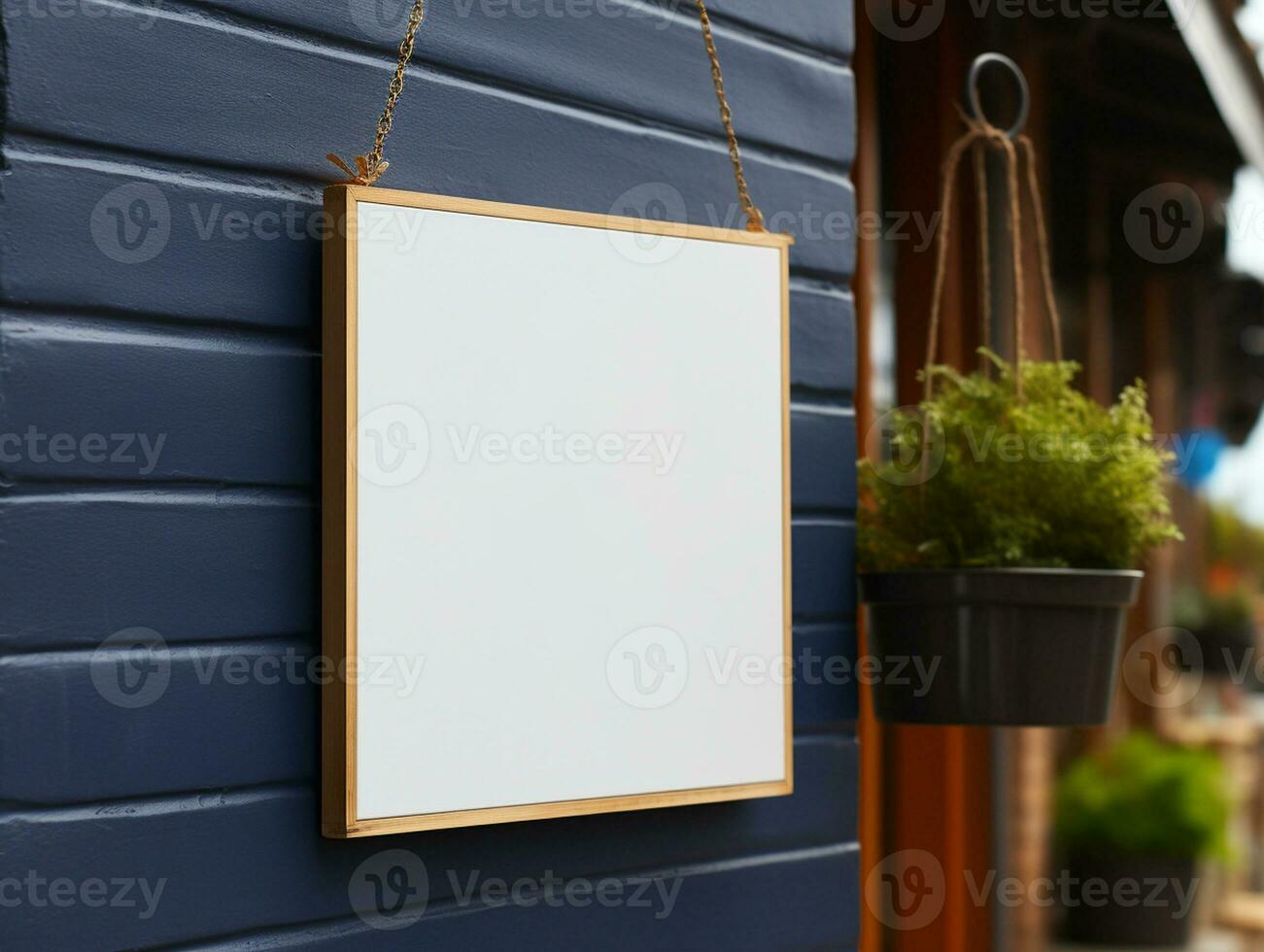 AI Generated A blank shop sign photo