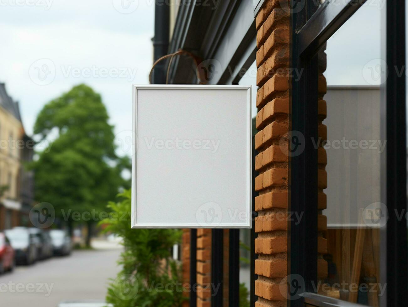 AI Generated A blank shop sign photo