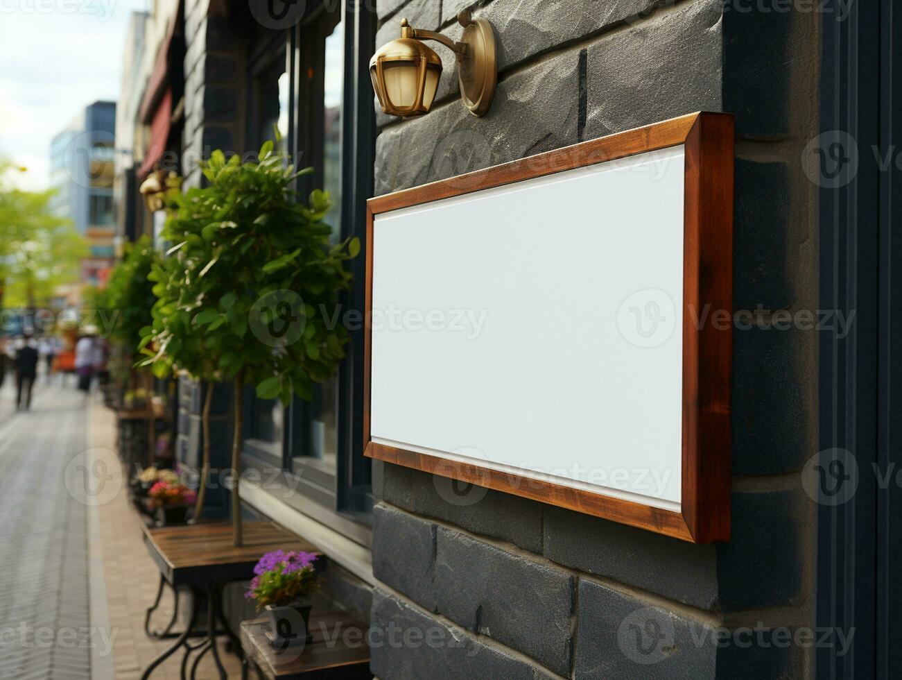 AI Generated A blank shop sign photo