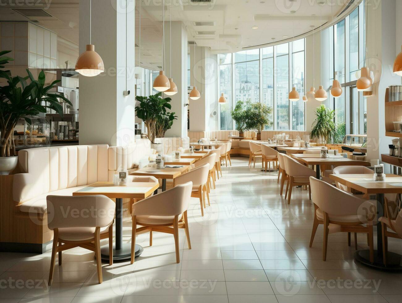 AI Generated Luxury modern food restaurant photo