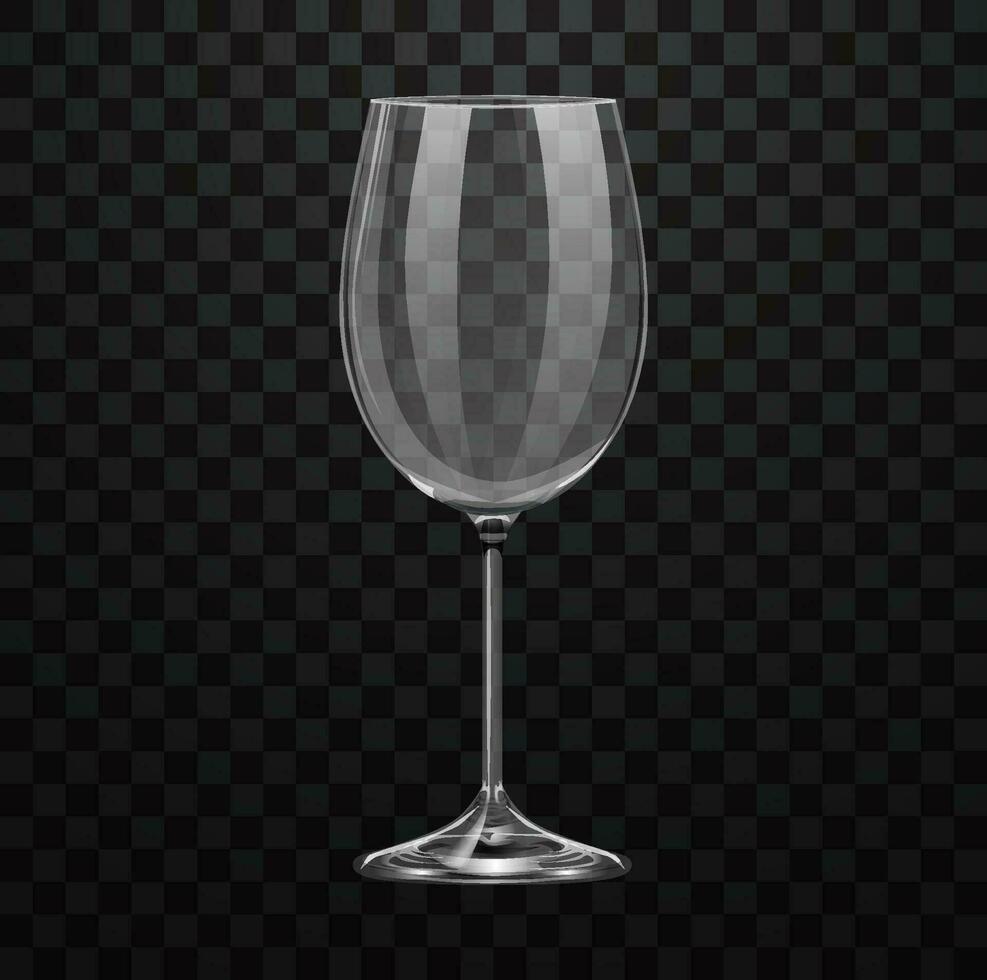 realista vacío vino vaso Burdeos aislado en transparente antecedentes vector