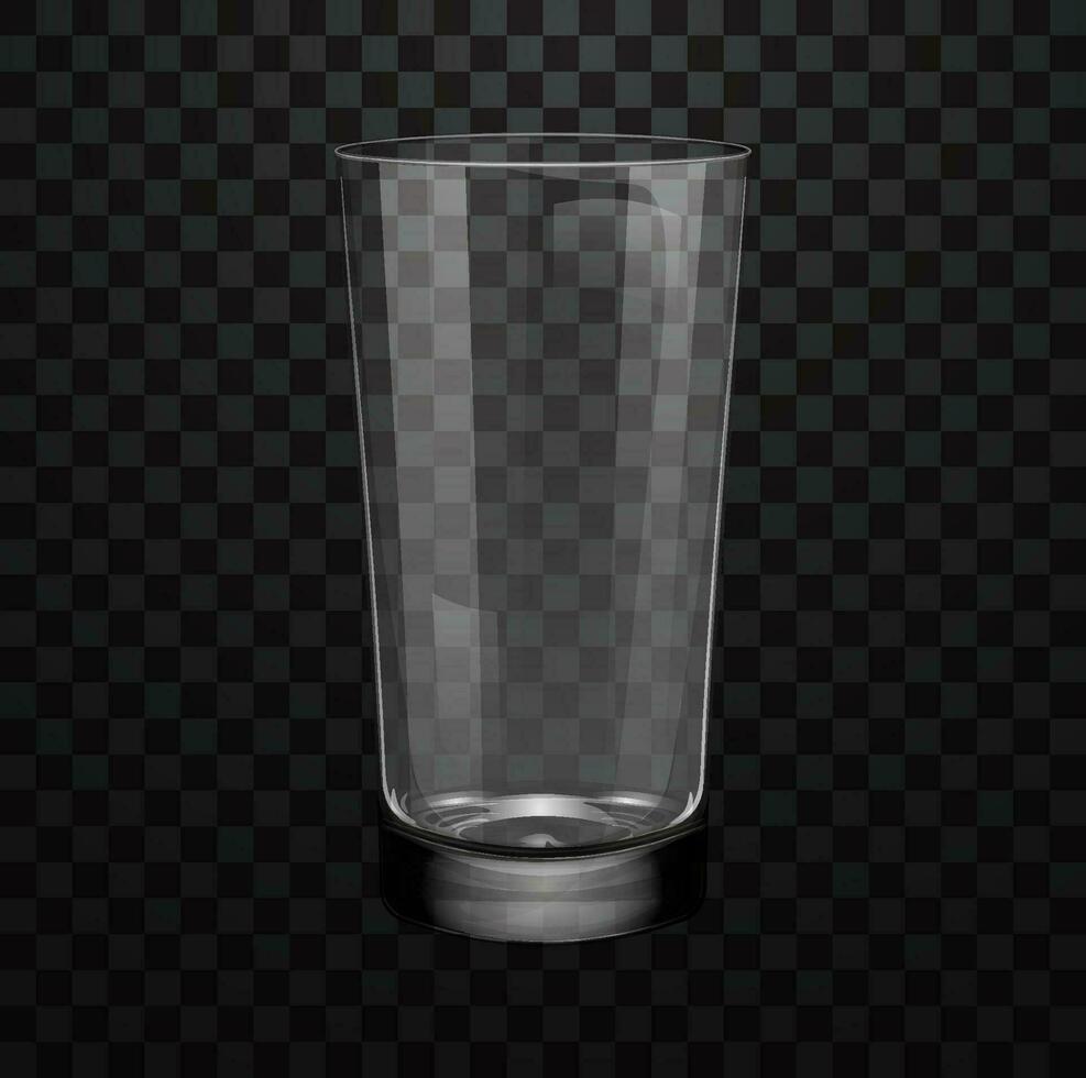 Realistic empty shot glass for vodka isolated on transparent background vector