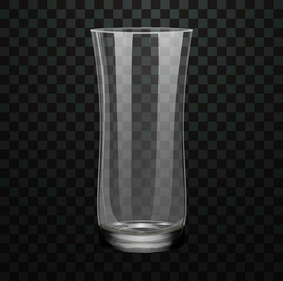 Realistic empty glass for water or juice isolated on transparent background vector