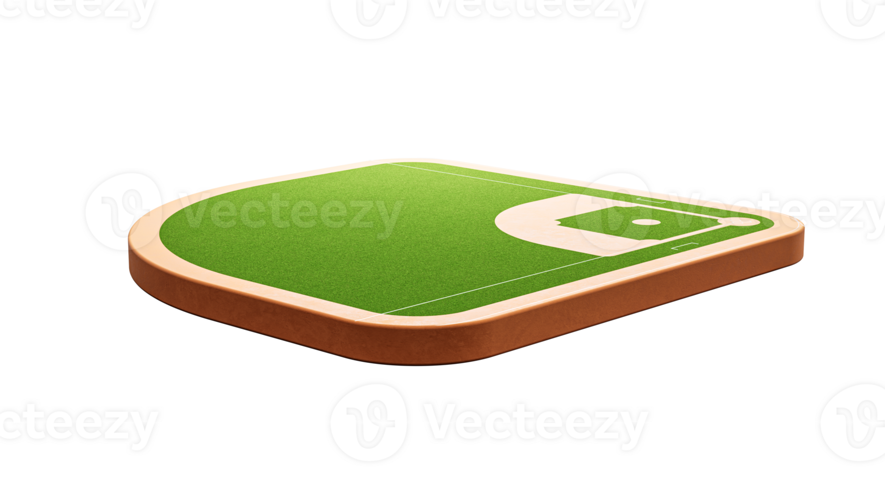 3d baseball base, field , 3d illustration png