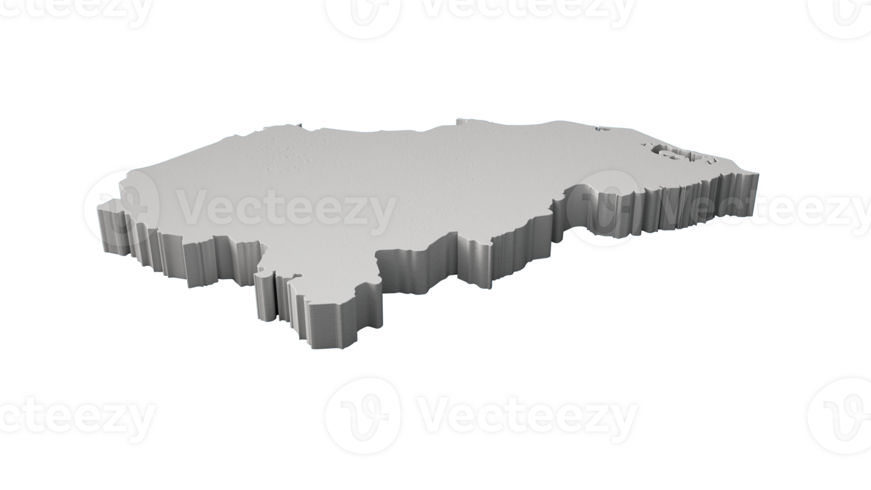 Honduras 3d carte la géographie cartographie et topologie 3d illustration png