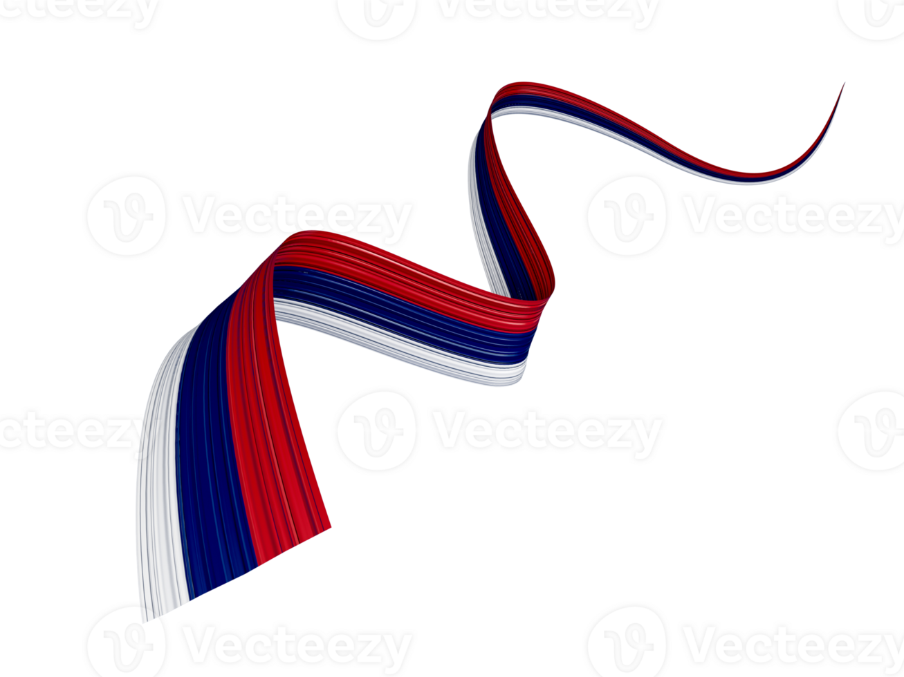 Serbia flag wavy abstract ribbon . 3d illustration. png