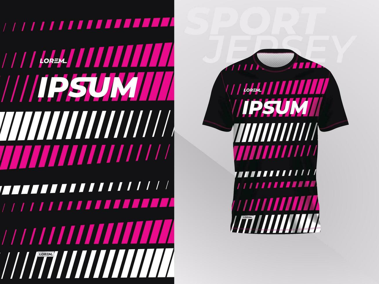black pink shirt sport jersey mockup template design for soccer, football, racing, gaming, motocross, cycling, and running vector