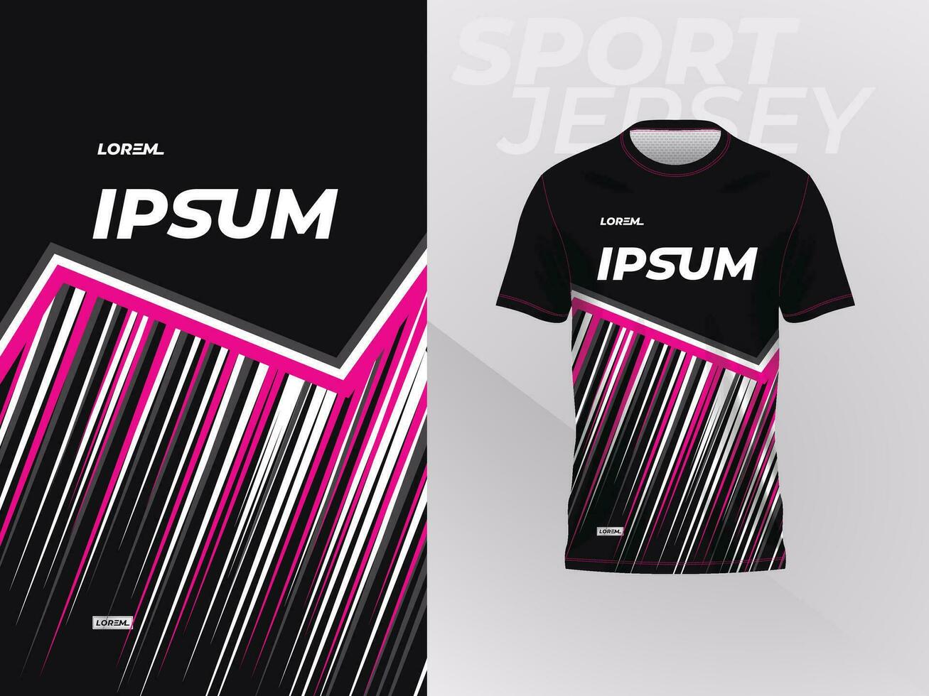 black pink shirt sport jersey mockup template design for soccer, football, racing, gaming, motocross, cycling, and running vector