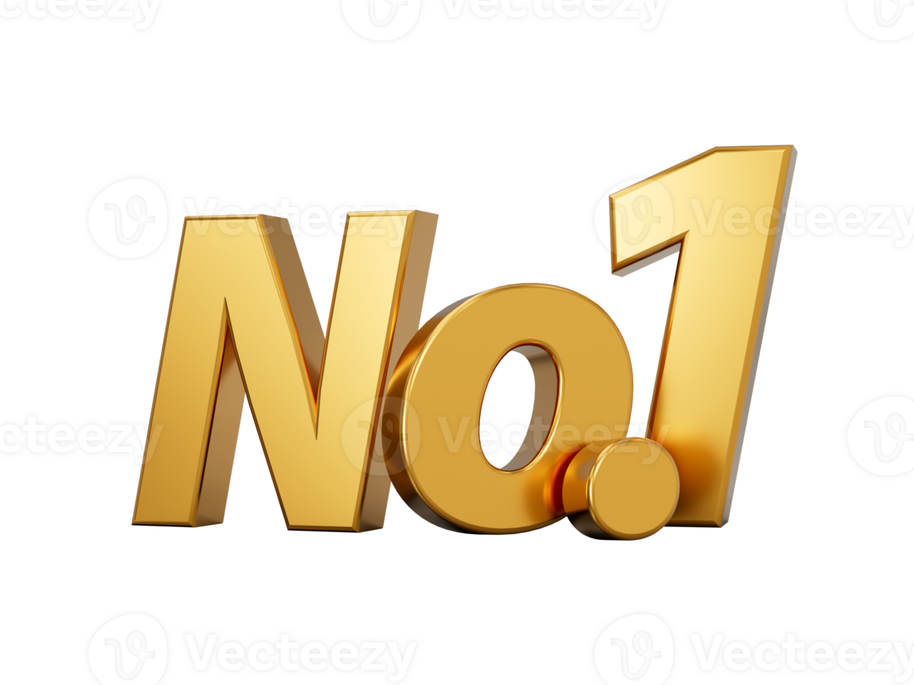 Golden No.1 text No 1 Champion or Winner 3D number one for 1st place 3d illustration png