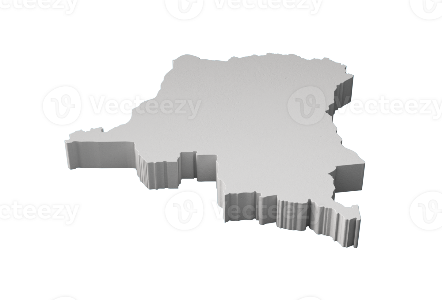 Congo 3D map Geography Cartography and topology 3D illustration png
