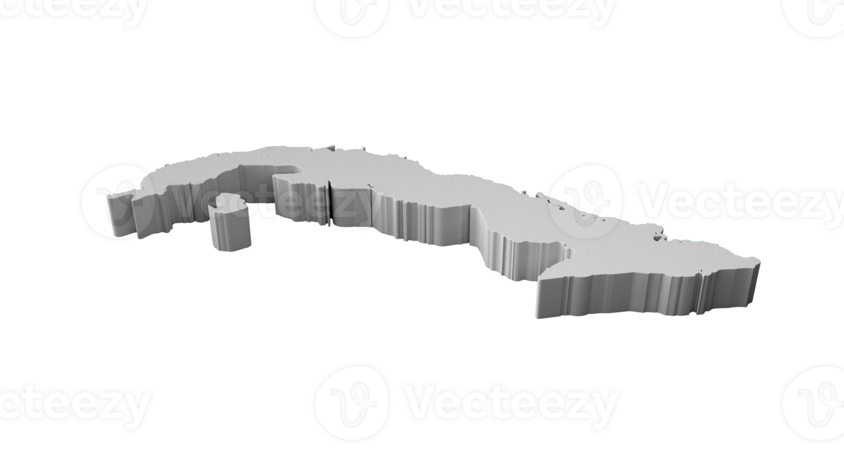 Cuba 3D map Geography Cartography and topology 3D illustration png