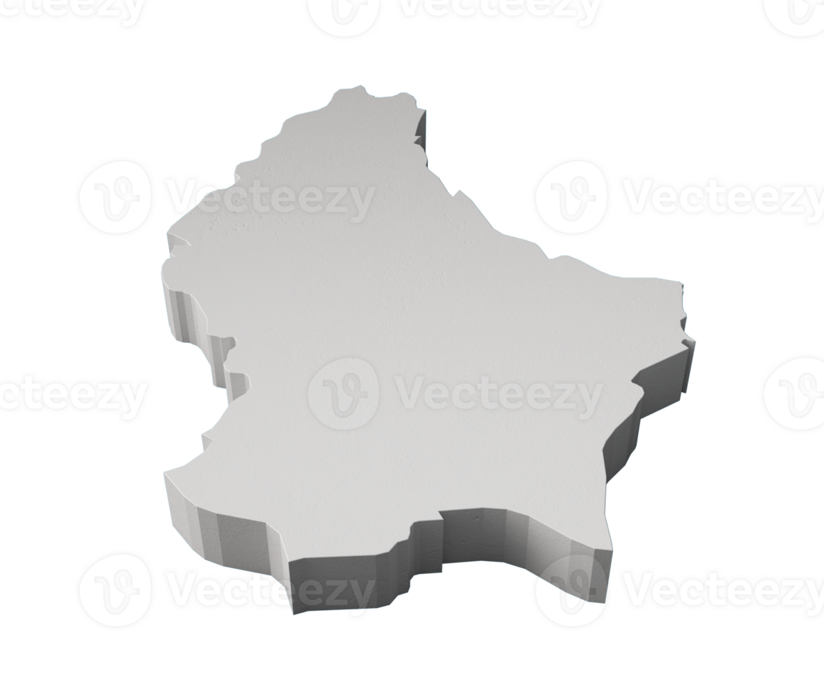 Luxembourg 3D map Geography Cartography and topology  3D illustration png