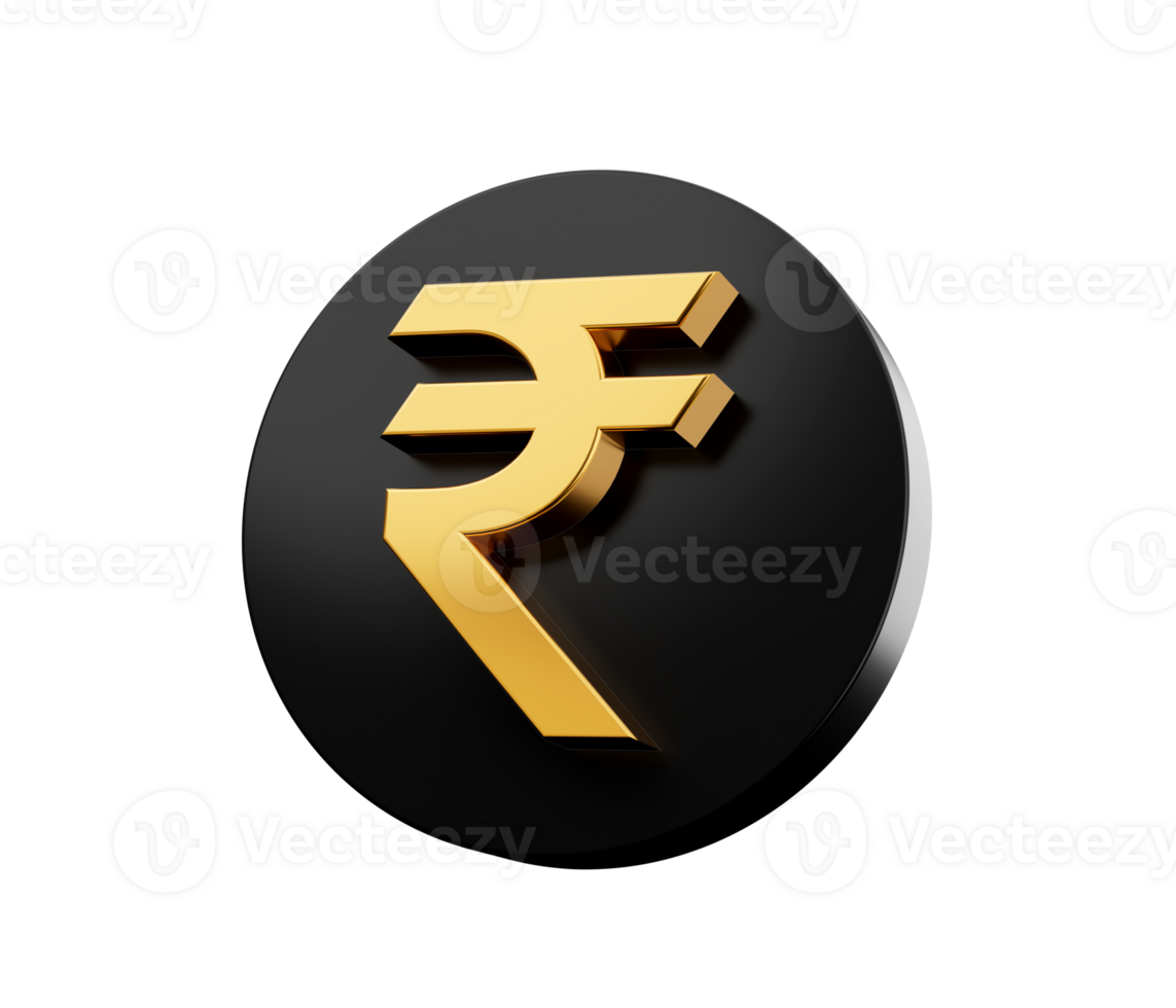 3d Currency icon symbols sign Indian Rupee INR 3d illustration png