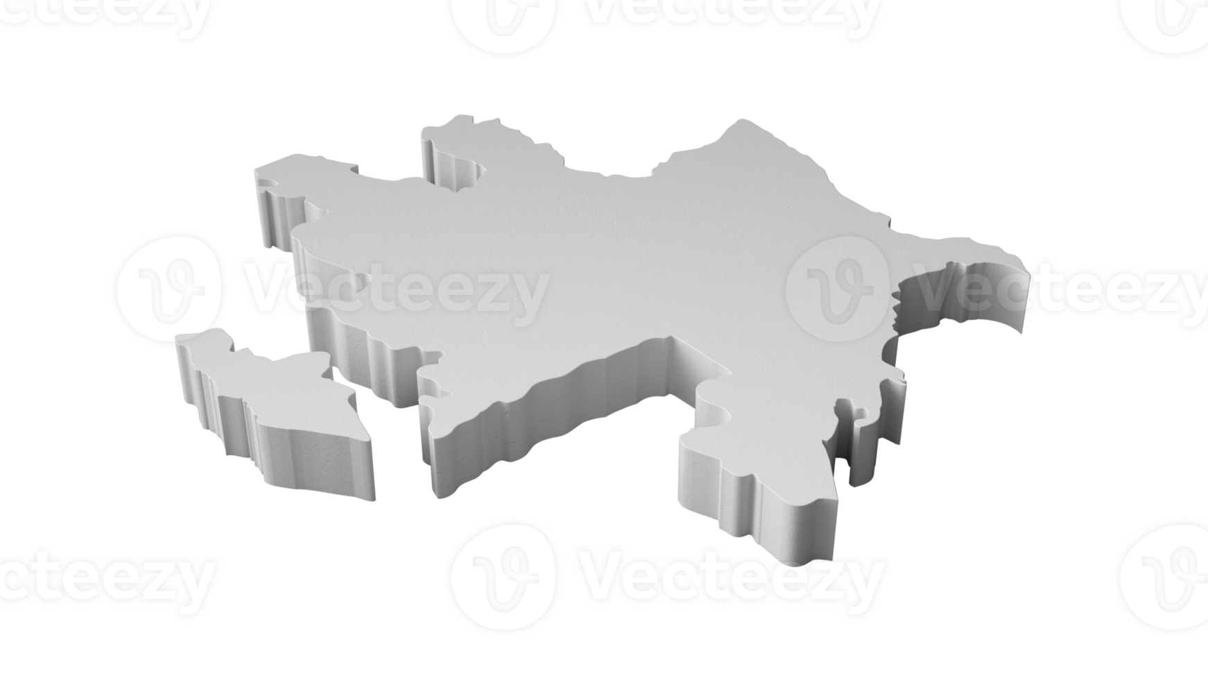 Azerbaijan 3D map Geography Cartography and topology 3D illustration png