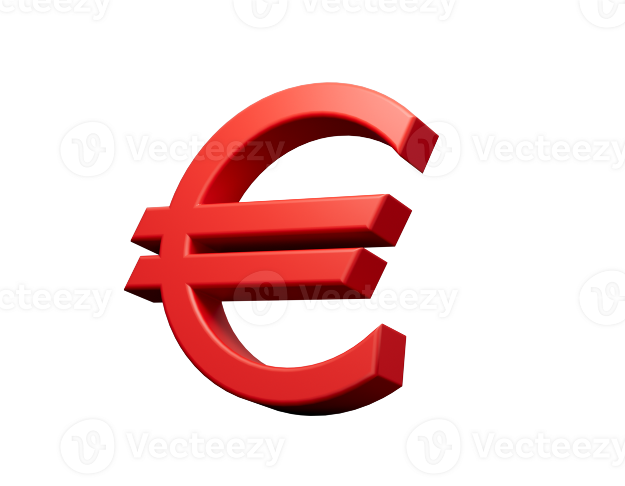 3d realista rojo euro dinero icono 3d ilustración png