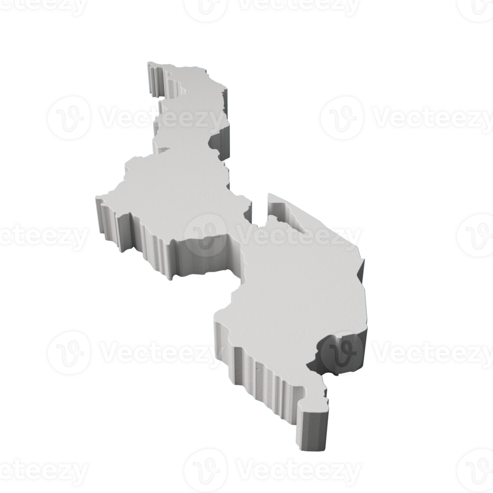 malawi 3d mapa geografía cartografía y topología 3d ilustración png