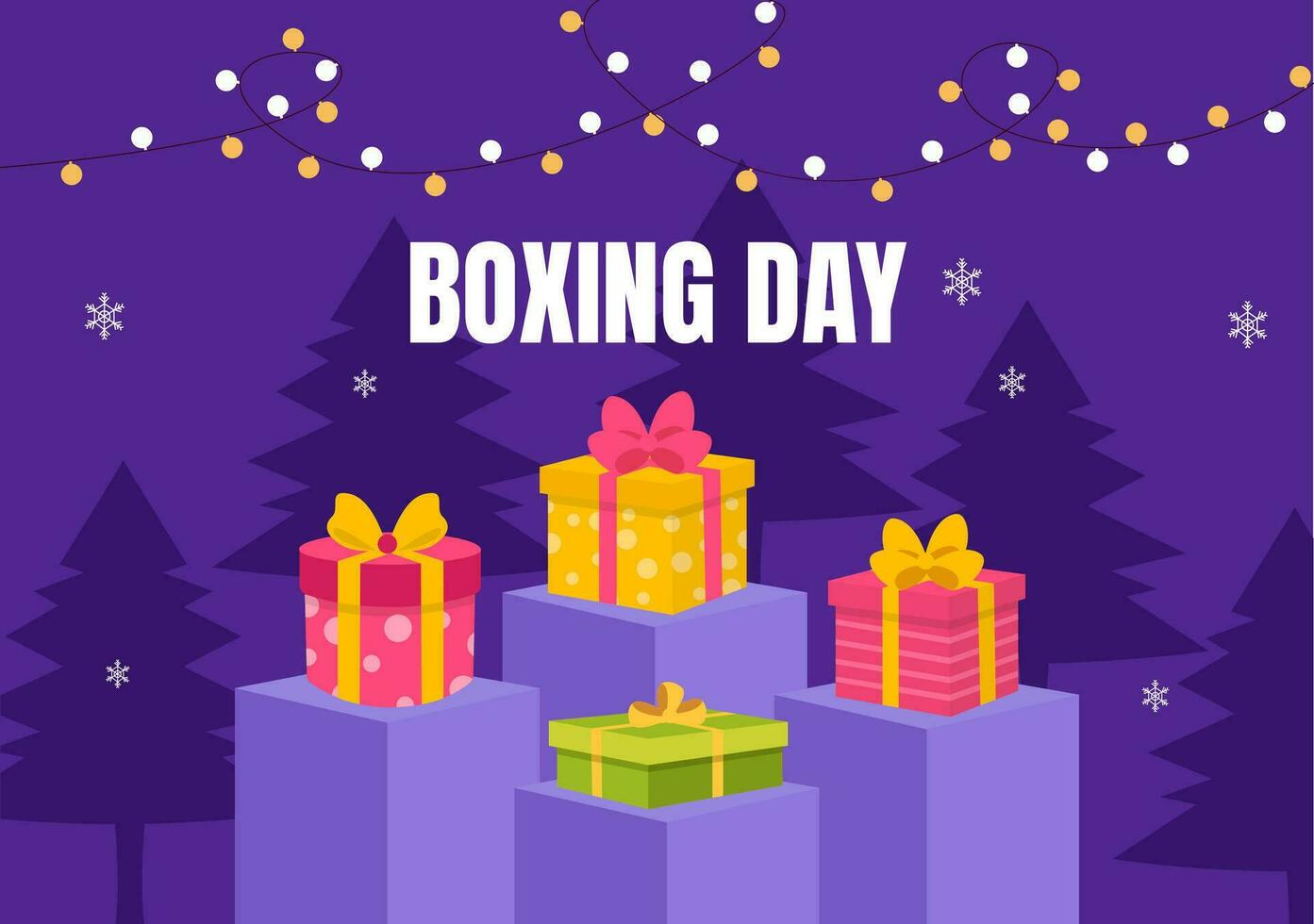 Boxing Day Sale Vector Illustration with Discount Special Offer Tag Price and Gift Box in Flat Cartoon for Promotion Advertising Background Design