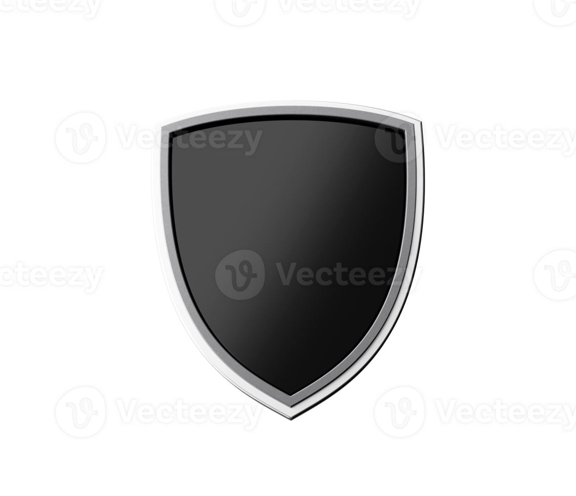 3D Shield, Black Shield, Metal Shield, Silver Shield 3d illustration png