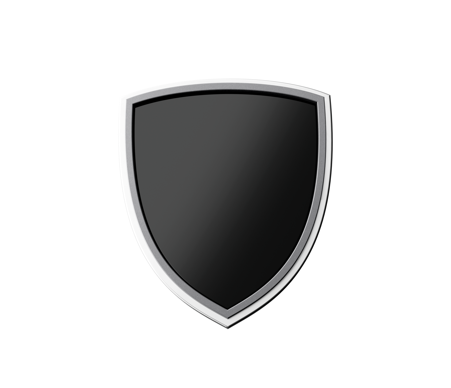 3D Shield, Black Shield, Metal Shield, Silver Shield 3d illustration